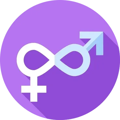 Gender diversity symbol combining male and female