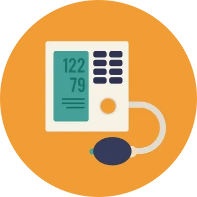 Digital blood pressure monitor reading 122/79